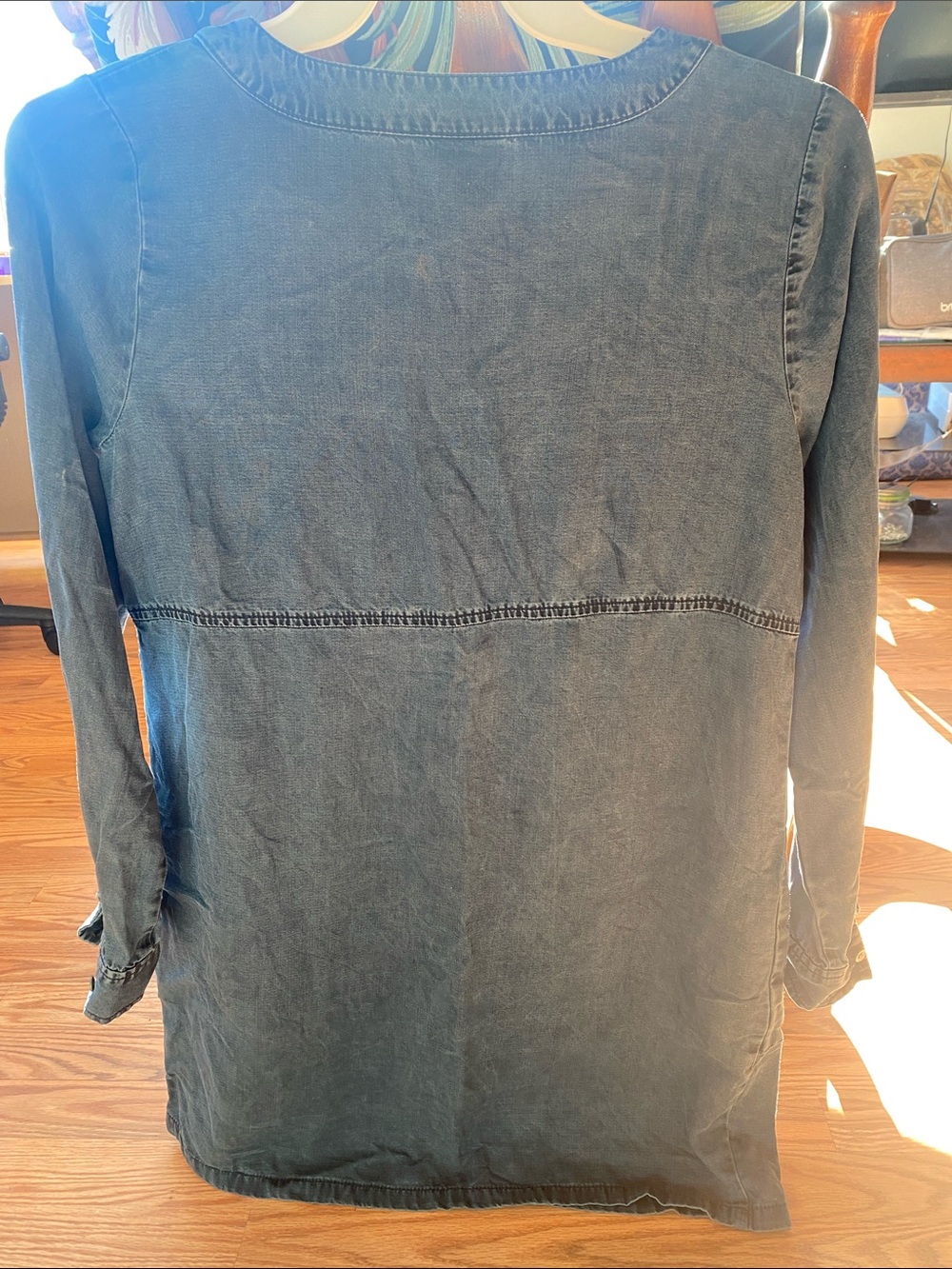 J. Jill Denim Button-Front Tunic in Washed Blue Medium or Mini Dress - Picture 4 of 9